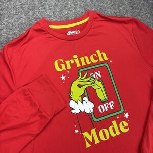 The Grinch Dr Seuss Men’s 2X 50-52 Red Long Sleeve Christmas Shirt 2025